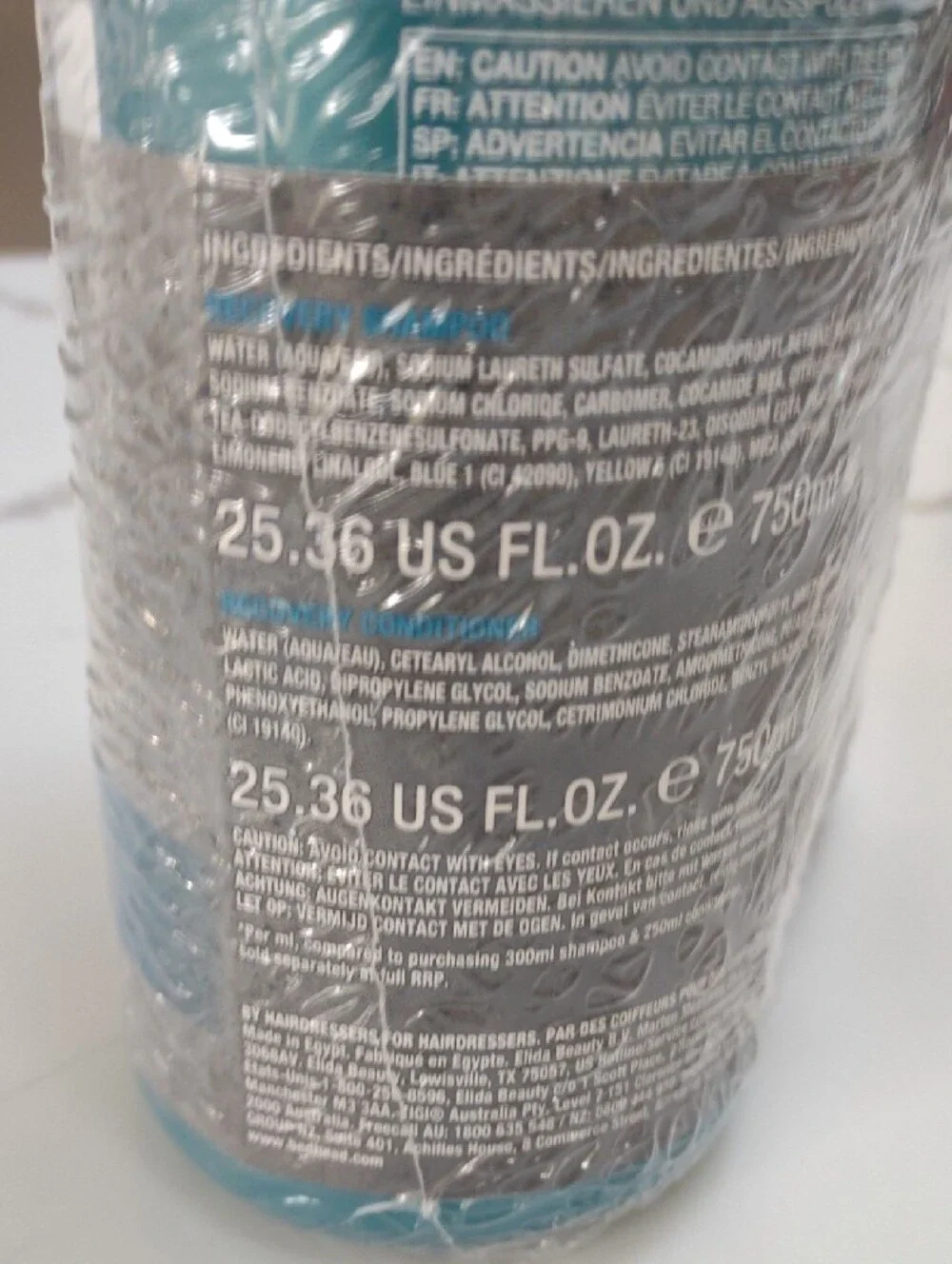 Large Bed Head Tigi Urban Anti-Dote Therapy Recovery Shampoo & Conditioner New